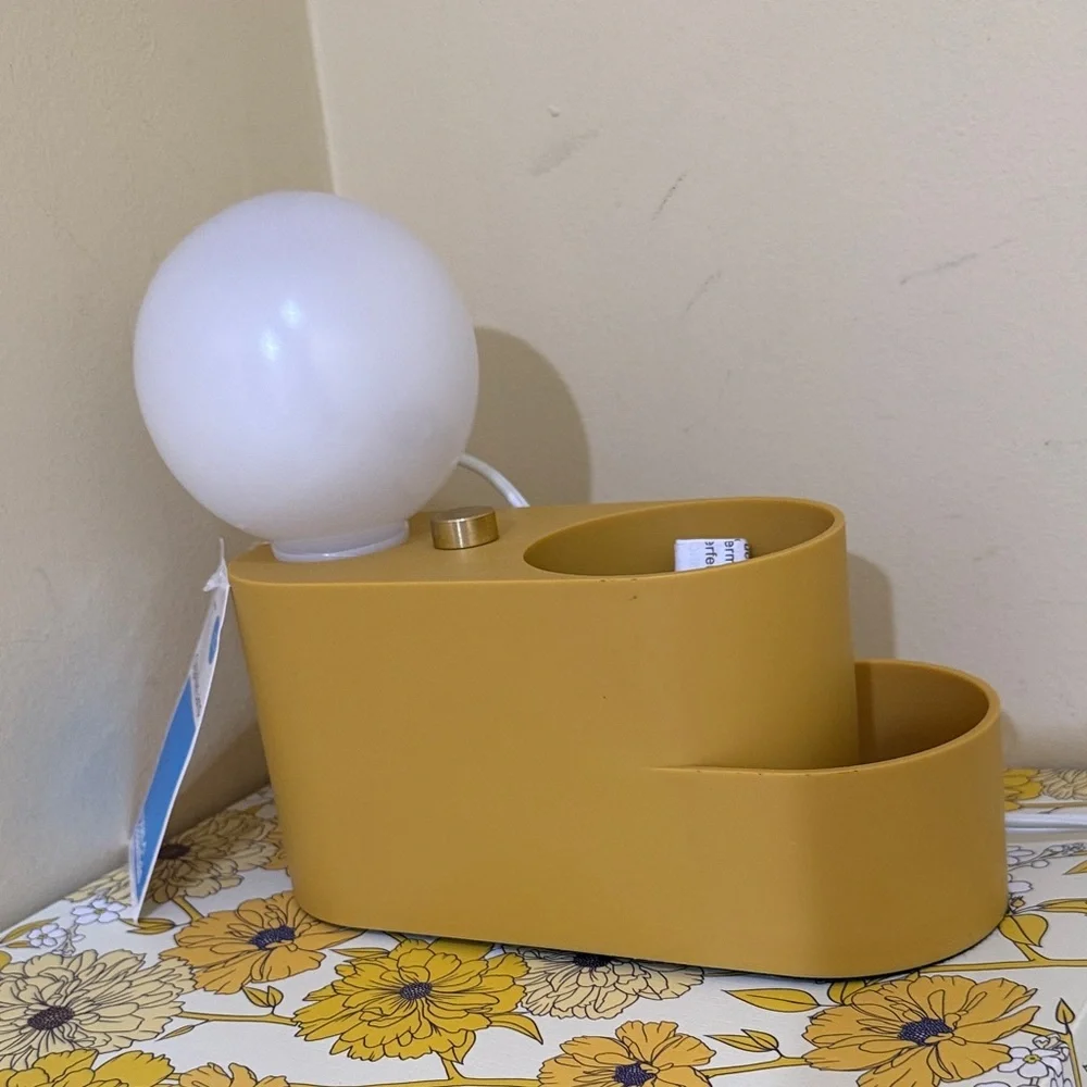 Modern Touch Mustard Yellow Organizer Lamp with Two Storage